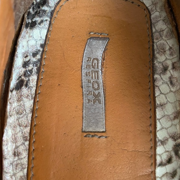 GEOX Leather Respira Snake Print Mules Loafers Driving Shoes - Picture 3 of 16